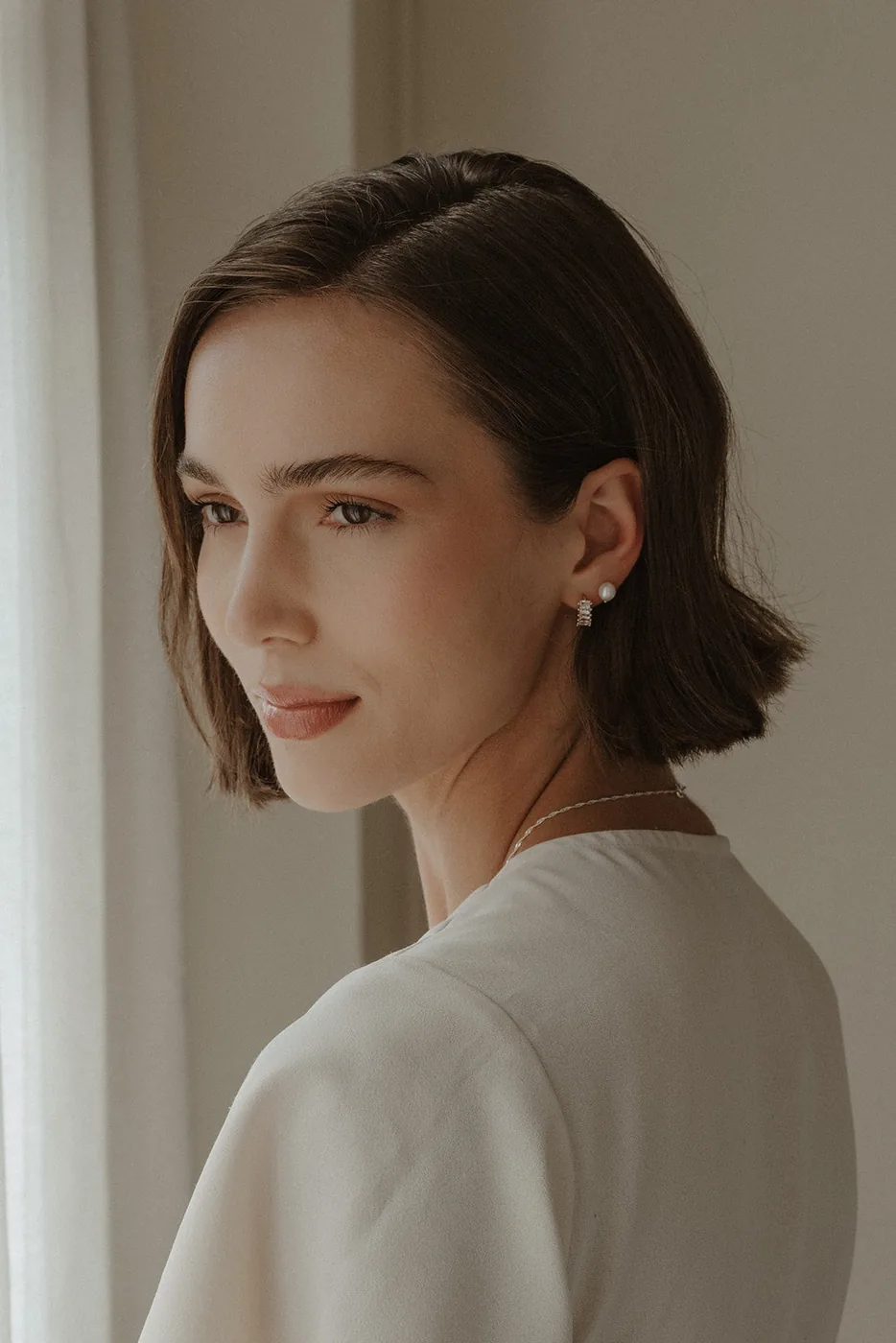 Baguette Diamond Hoop Earrings - 14k Gold Filled — product image 5