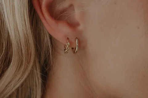 Half Moon Hinge Hoops- 14k Gold Filled — product image 4