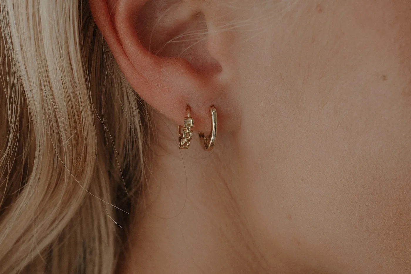 Half Moon Hinge Hoops- 14k Gold Filled — product image 4
