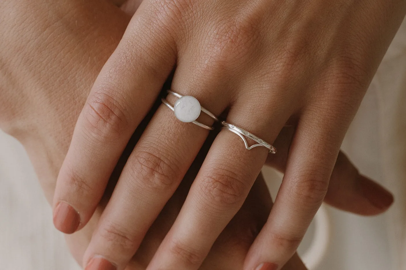 Cremation Double Band Circle Ring - Sterling Silver — product image 2