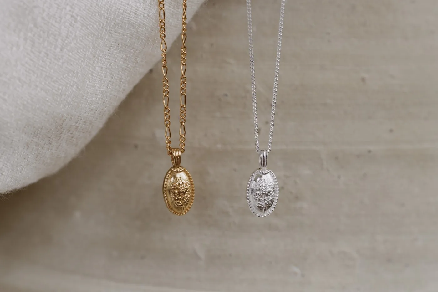 Forget-Me-Not Oval Cremains Urn Necklace - Sterling Silver — product image 14