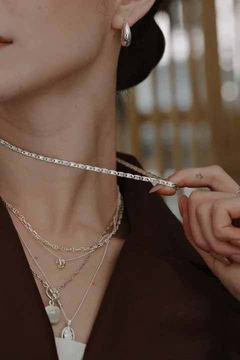 Valentino Heart Chain Necklace - Sterling Silver — product image 3