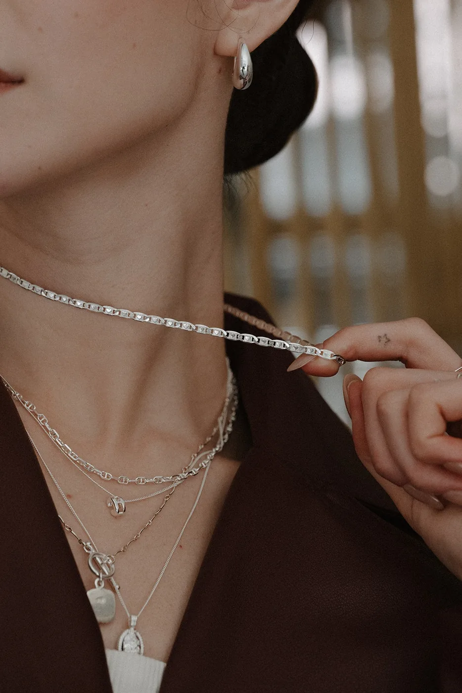Valentino Heart Chain Necklace - Sterling Silver — product image 3