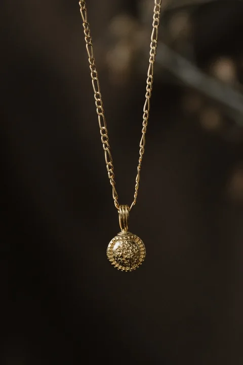 Forget-Me-Not Circle Cremains Urn Necklace — product image 1