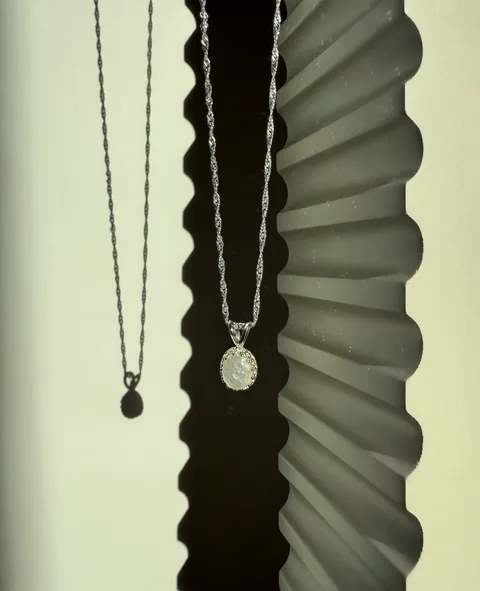 Cremation Oval Crown Necklace - Sterling Silver — product image 3