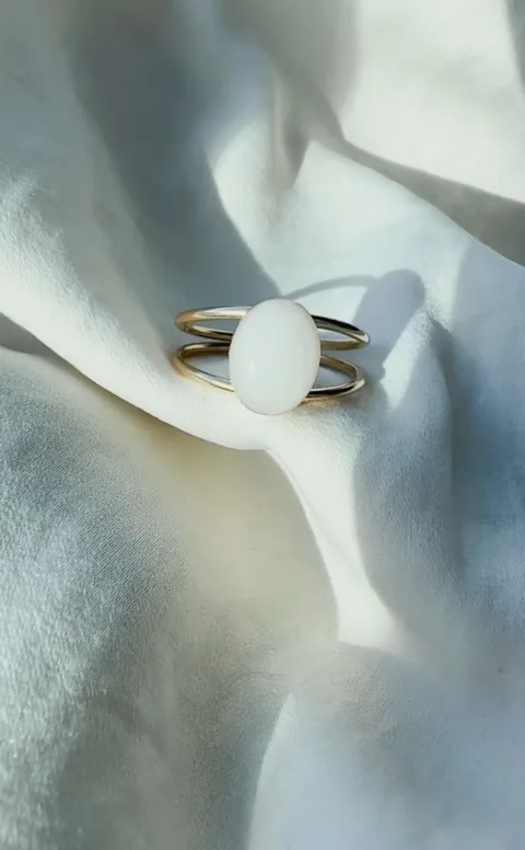 Cremation Double Band Oval Ring - 14k Gold Filled — product image 5