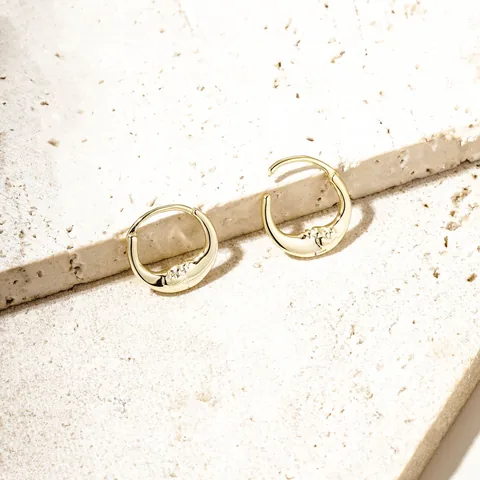 Half Moon Hinge Hoops- 14k Gold Filled — product image 3