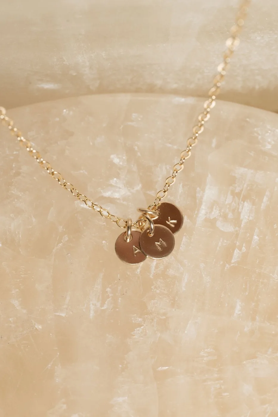 Mini Initial Pendant Flat Cable Necklace - Personalized - 14k Gold Filled — product image 5
