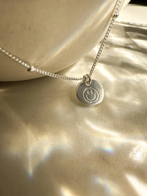 Smiley Face Necklace - Sterling Silver — product image 6