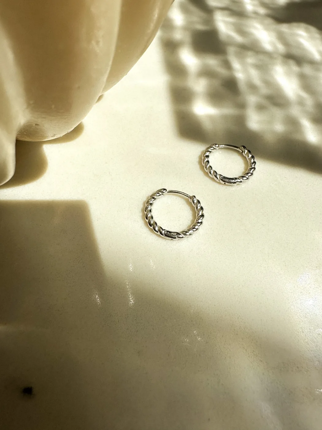 Roped Hinge Hoops - Sterling Silver — product image 4