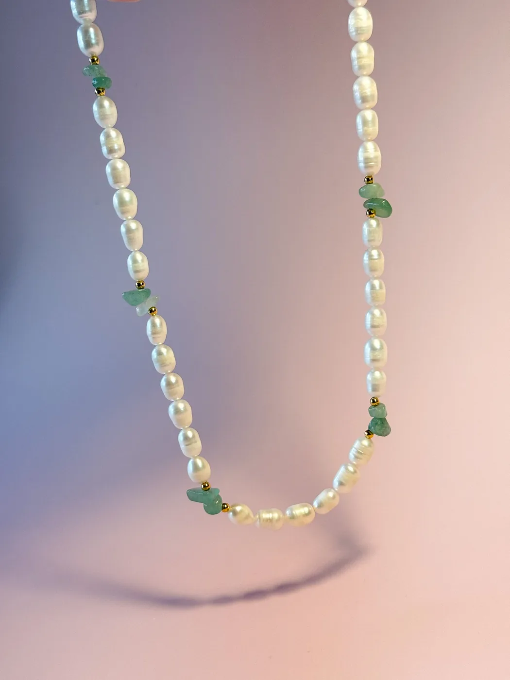 Large Freshwater Pearl and Jade Set- 14K Gold Filled — product image 5