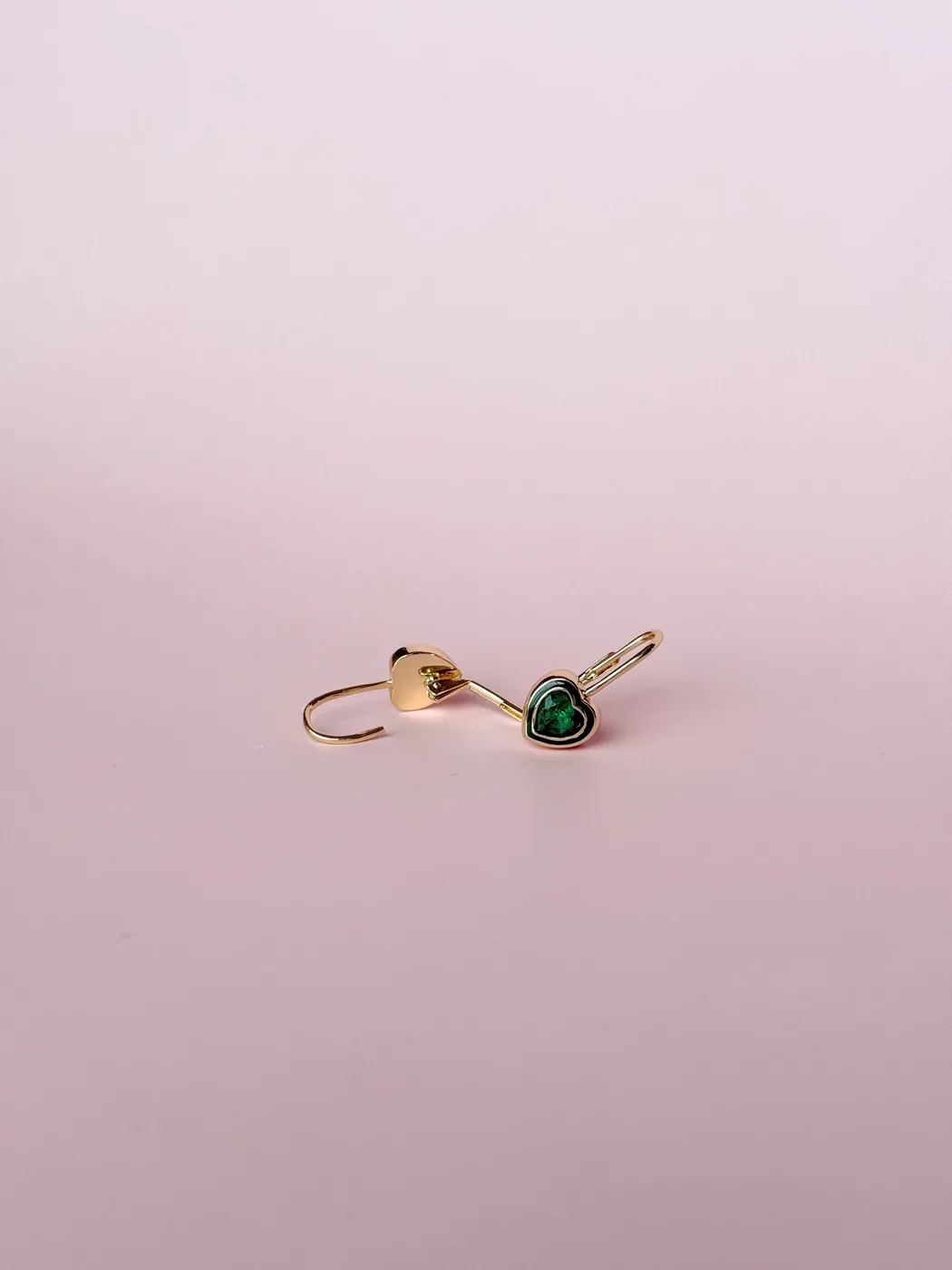 Emerald Heart Earrings- 14K Gold Filled — product image 3