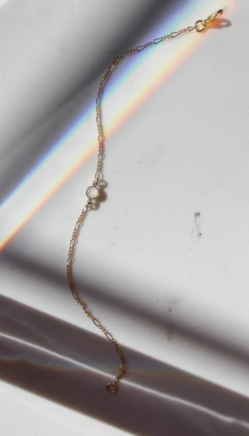 Cremation Figaro Chain Bracelet- 14K Solid Gold — product image 3