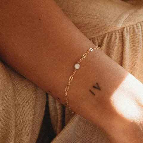 Cremation Sequin Chain Bracelet- 14k Gold Filled — product image 2