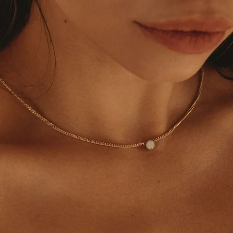 Cremation Thick Curb Chain Necklace- 14k Gold Filled — product image 1