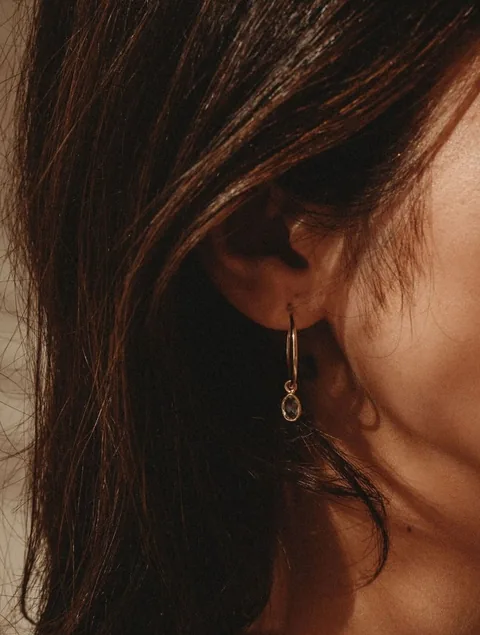 Large Crystal Hoops - 14k Gold Filled — product image 3