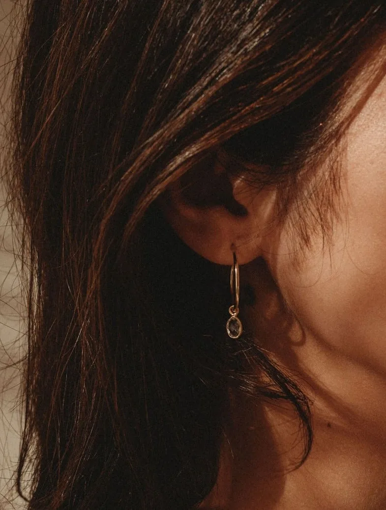 Large Crystal Hoops - 14k Gold Filled — product image 3