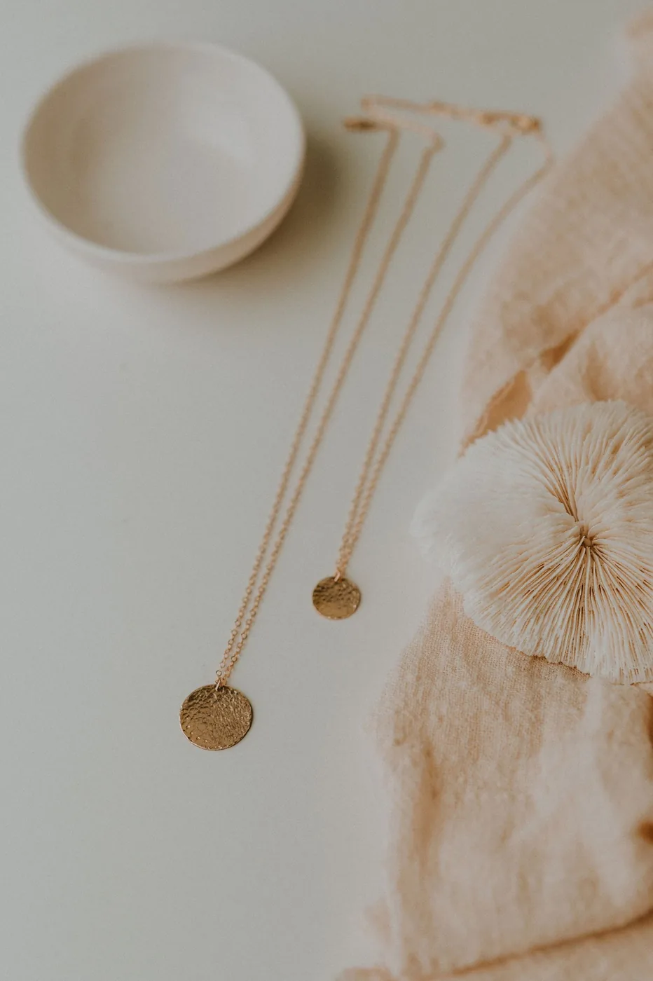Hammered Medallion Necklace - 14K Gold Filled — product image 9