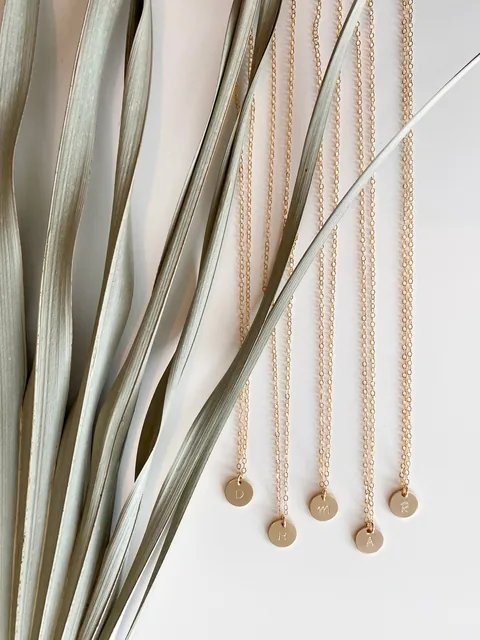 Initial Pendant Flat Cable Necklace - Personalized - 14k Gold Filled — product image 5