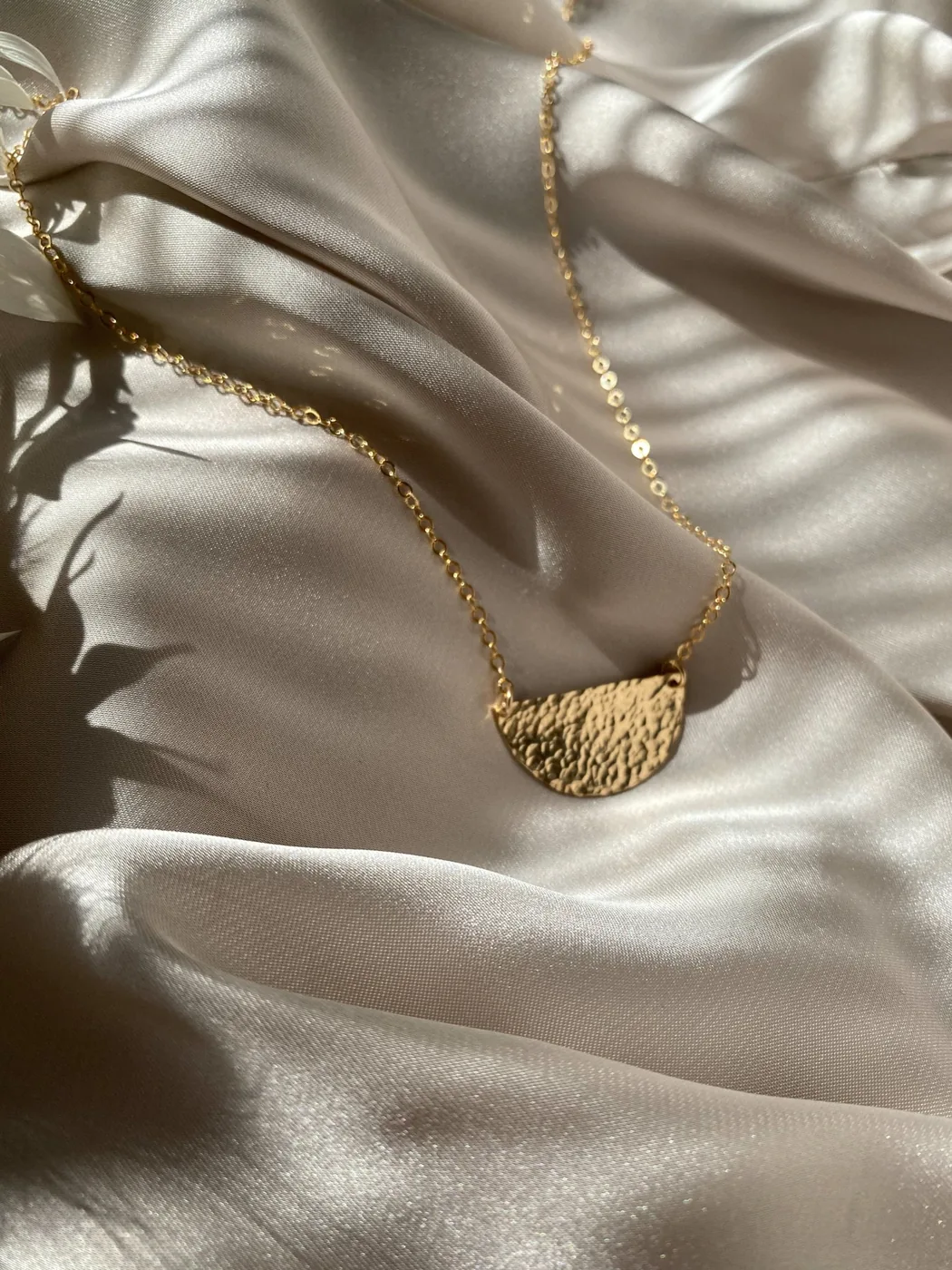 Hammered Half Moon Necklace - 14K Gold Filled — product image 6