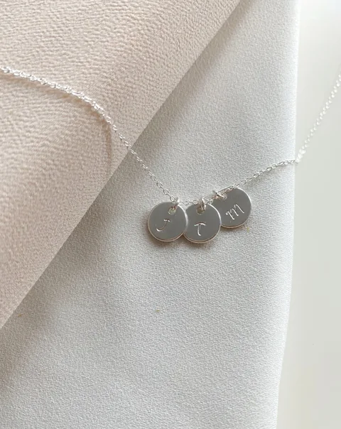 Initial Pendant Cable Chain Necklace - Sterling Silver — product image 2