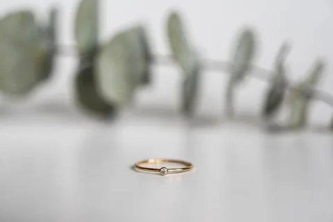 Solitaire Diamond Ring - 14k Gold Filled — product image 4