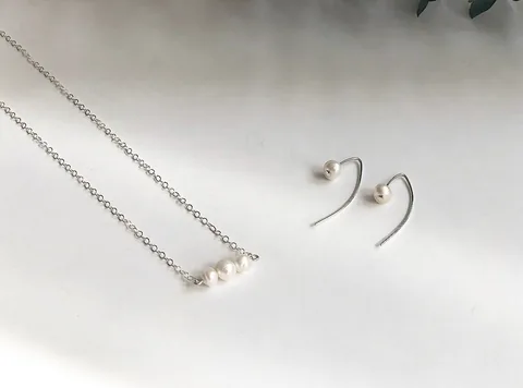 Three Pearl Necklace - Sterling Silver — product image 9