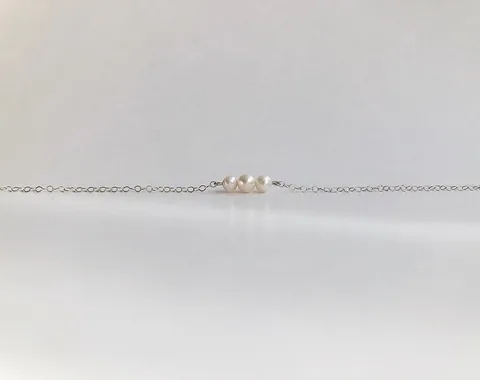 Three Pearl Necklace - Sterling Silver — product image 6