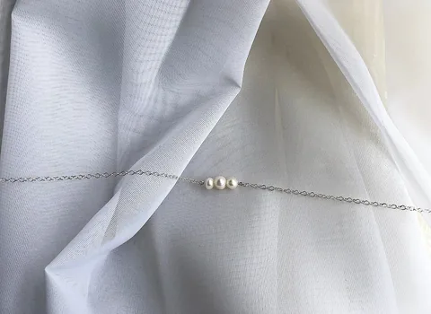 Three Pearl Necklace - Sterling Silver — product image 2