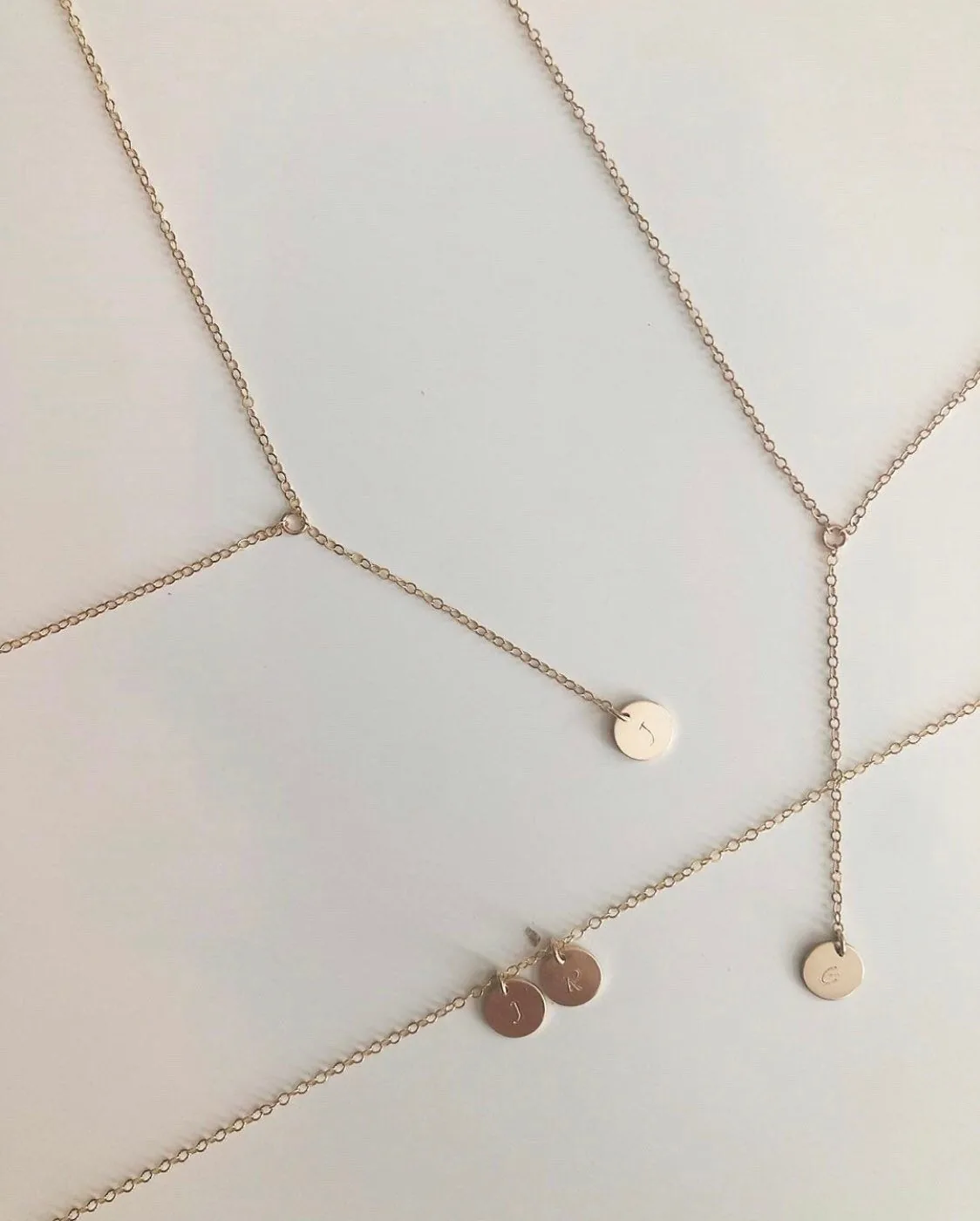 Flat Cable Drop Necklace - Personalized - 14k Gold Filled — product image 2
