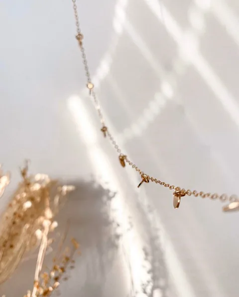Multi-Pendant Flat Cable Necklace - Personalized - 14k Gold Filled — product image 3
