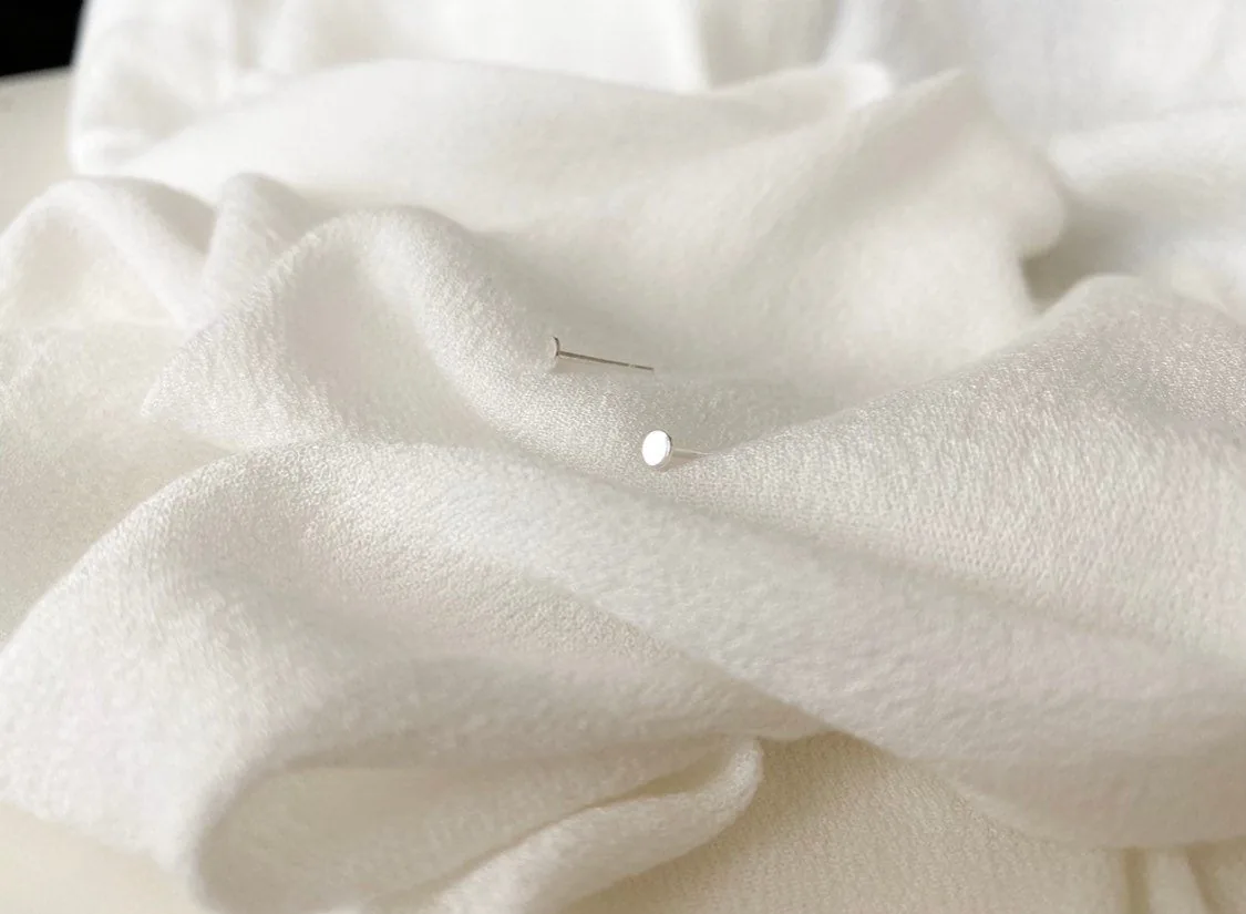 Flat Round Stud Earrings - Sterling Silver — product image 8