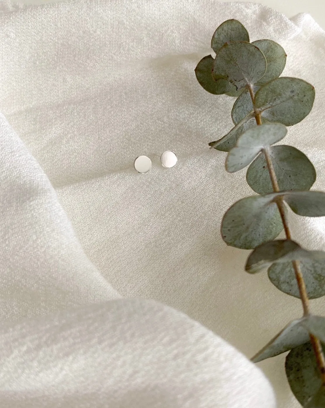 Flat Round Stud Earrings - Sterling Silver — product image 9