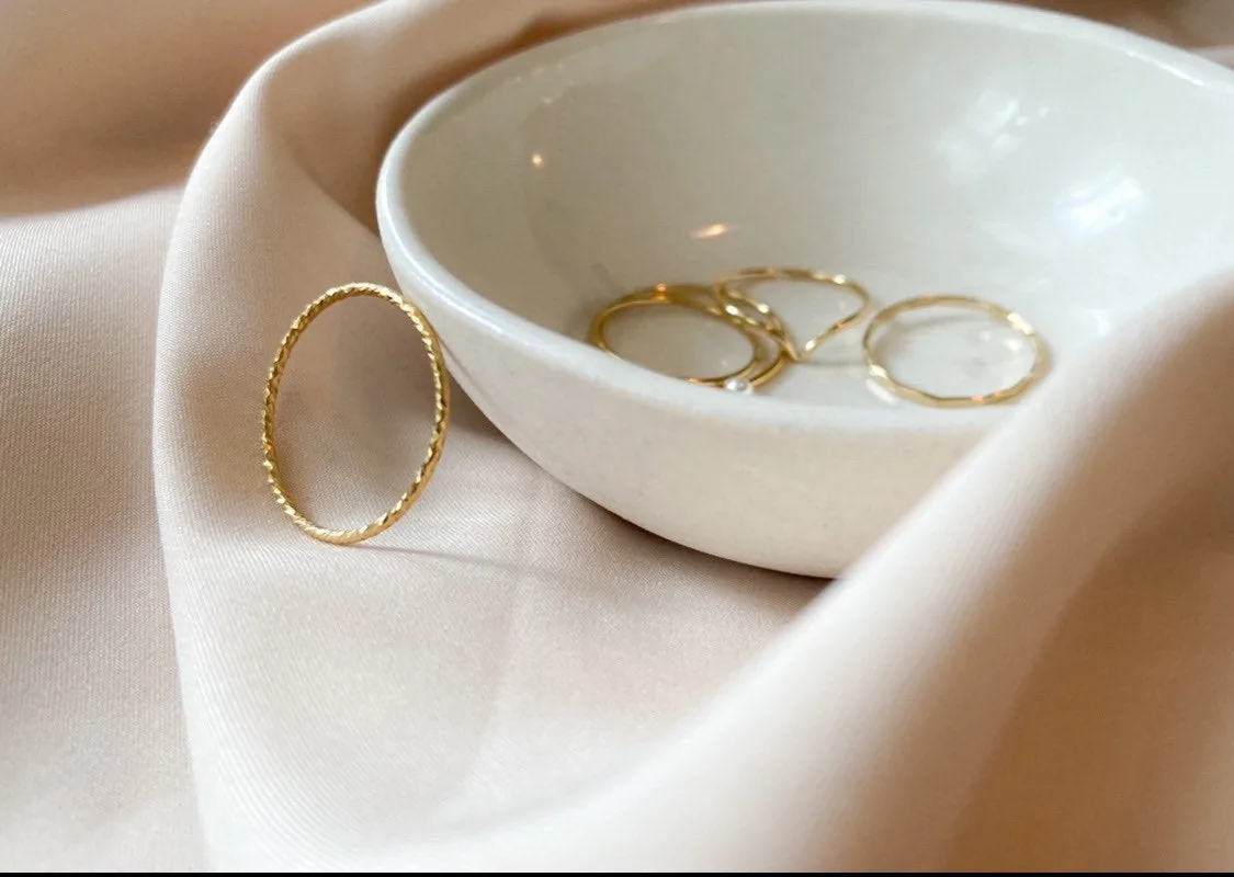 Serrated Skinny Ring - 14k Gold Filled — product image 2