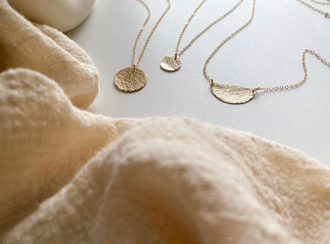Hammered Half Moon Necklace - 14K Gold Filled — product image 7