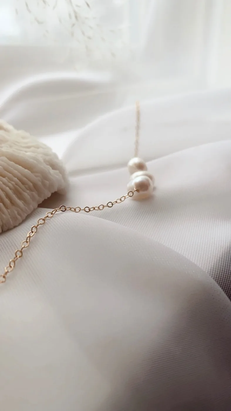 Three Pearl Necklace - 14k Gold Filled — product image 4