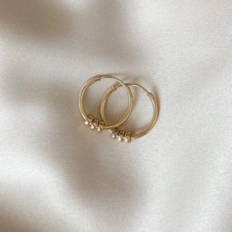 Beaded Hoops - 14k Gold Filled — product image 3