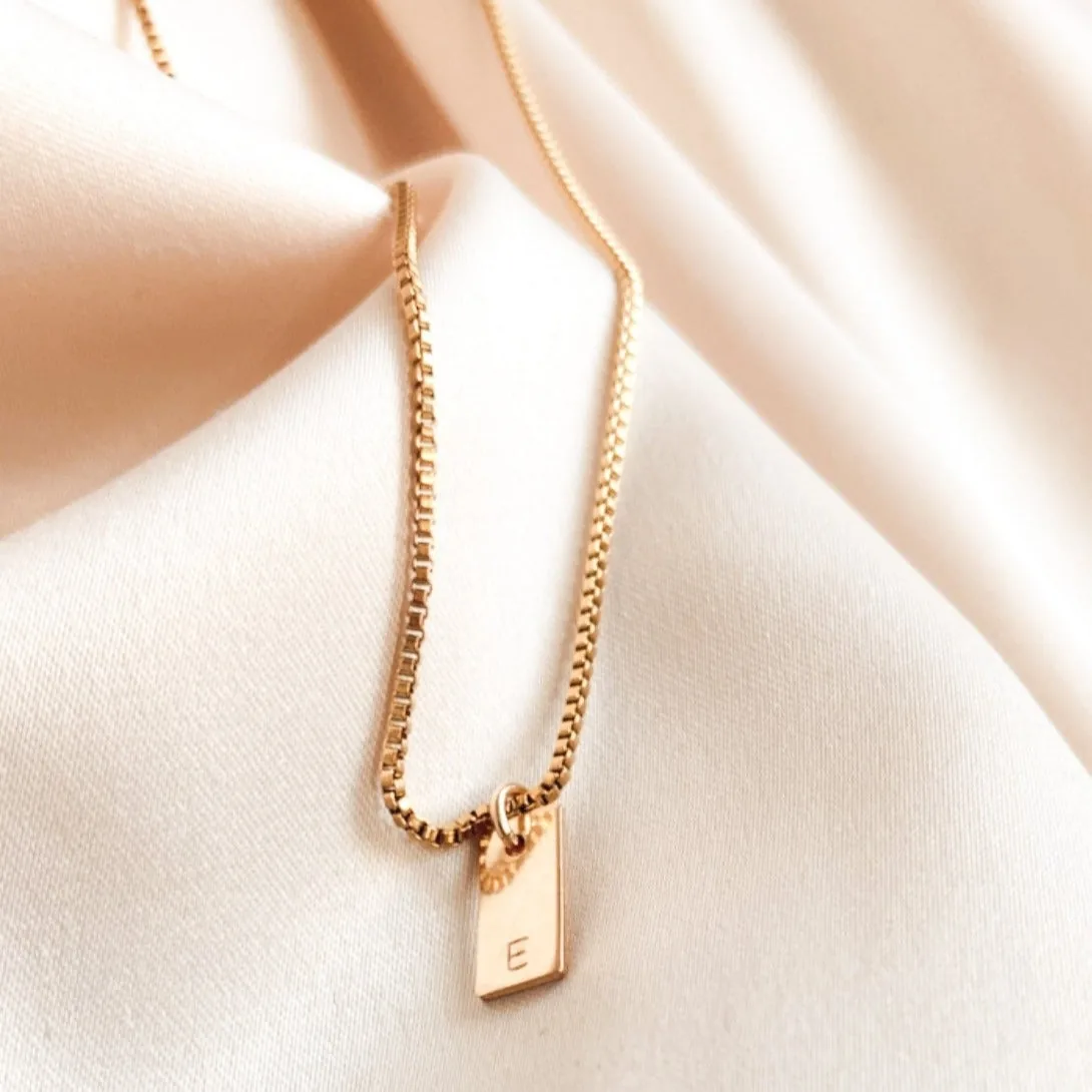 Box Initial Necklace - 14k Gold Filled — product image 3