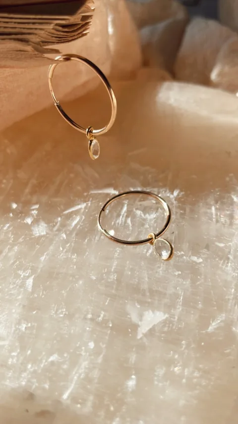 Large Crystal Hoops - 14k Gold Filled — product image 6