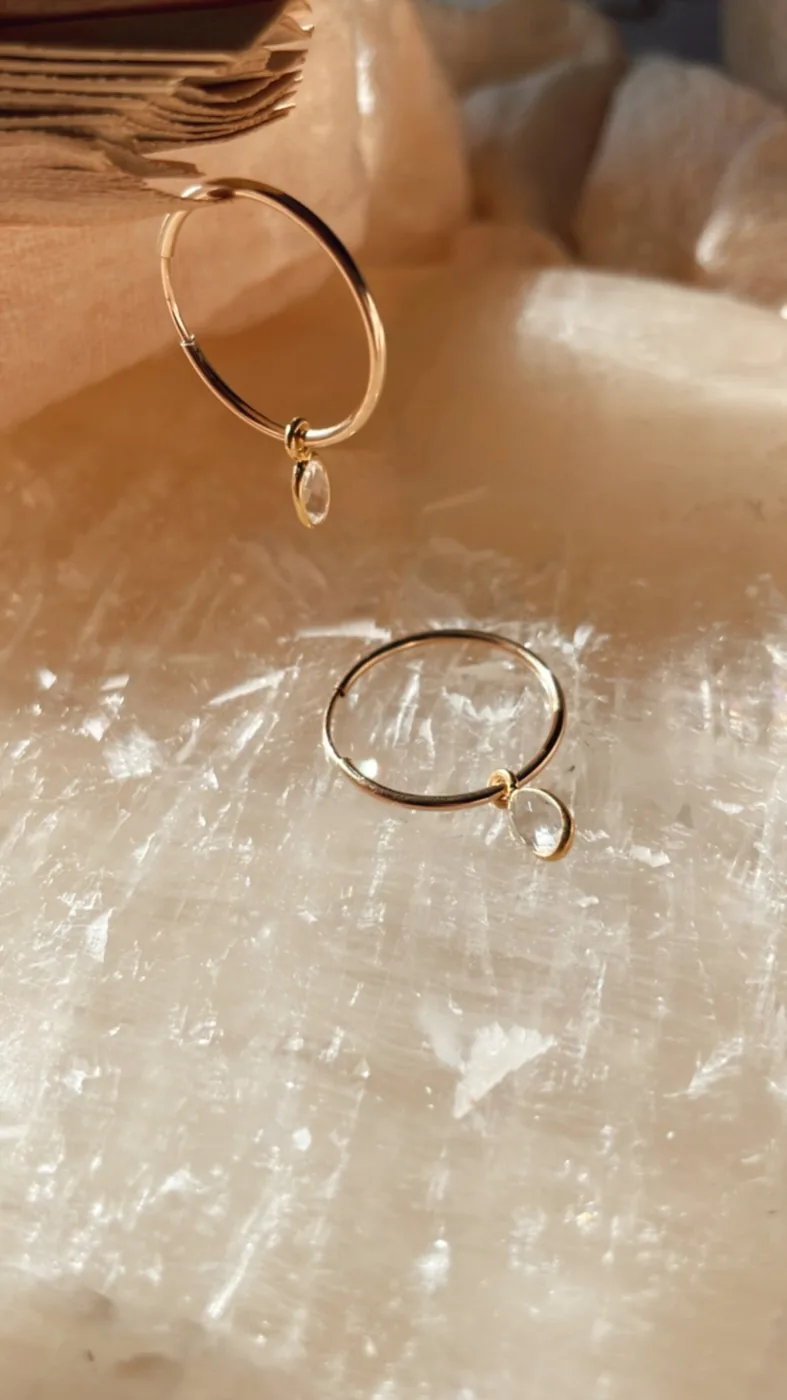 Large Crystal Hoops - 14k Gold Filled — product image 6