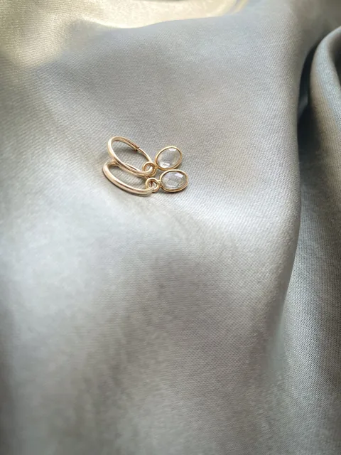 Crystal Huggie Hoops - 14k Gold Filled — product image 4