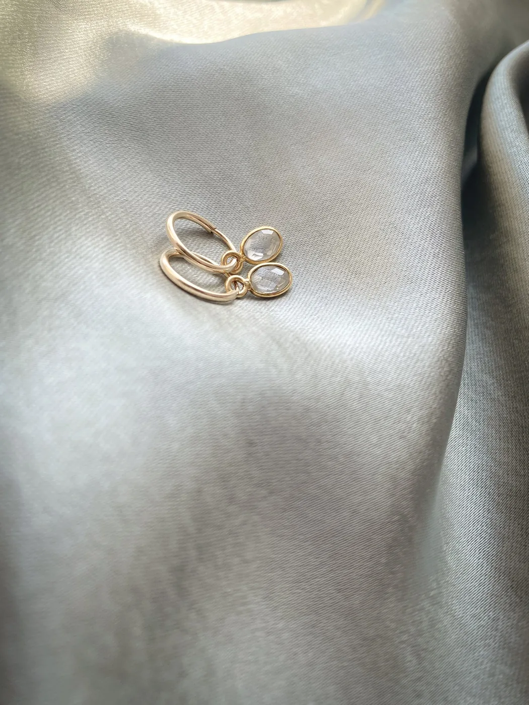 Crystal Huggie Hoops - 14k Gold Filled — product image 4