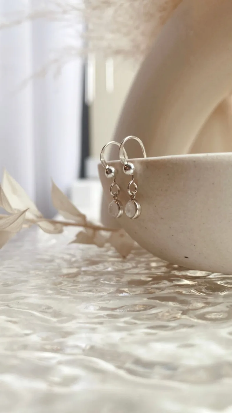 Cremation Drop Fish Hook Earrings - Sterling Silver — product image 4