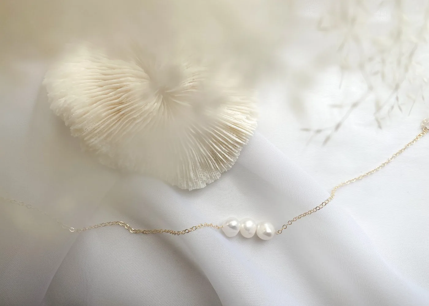 Three Pearl Necklace - 14k Gold Filled — product image 1