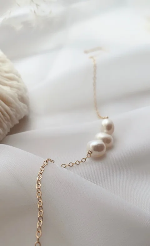 Three Pearl Necklace - 14k Gold Filled — product image 5